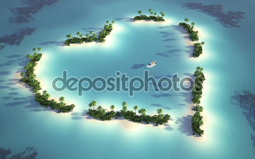 Фотообои «Аэрофотоснимок сердце образный остров» - фото (1)