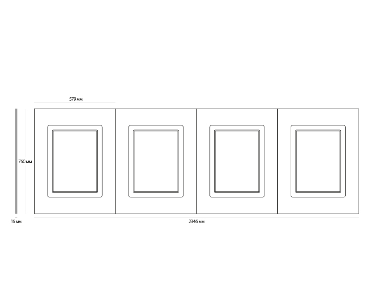 Декоративная стеновая панель с 4-мя филенками, арт. UW 410 А (760 х 2346 х 16мм.) - фото (2)
