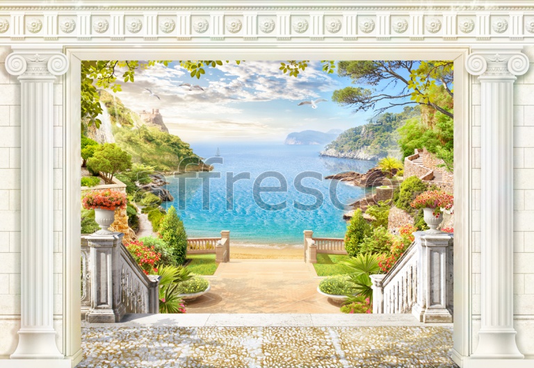 Фреска Вид на бухту с террасы, арт. 6473 - фото (1)