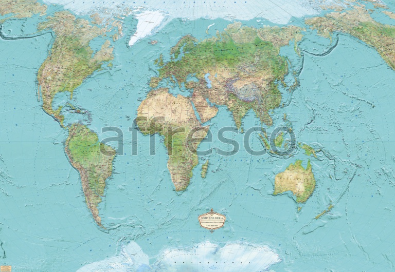 Фреска Географическая карта, арт. A0621 - фото (1)