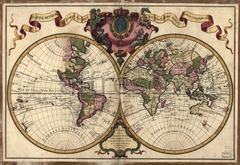 Фреска Карта мира, арт. 0072 - фото (1)