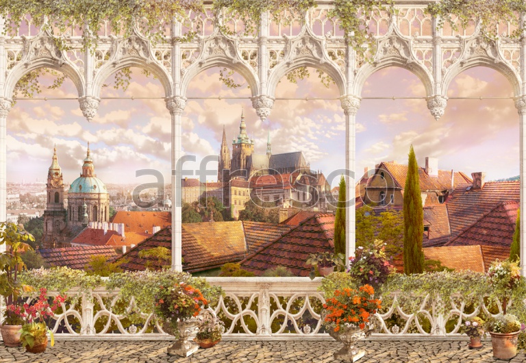 Вид на Прагу, фреска  4959 - фото (1)