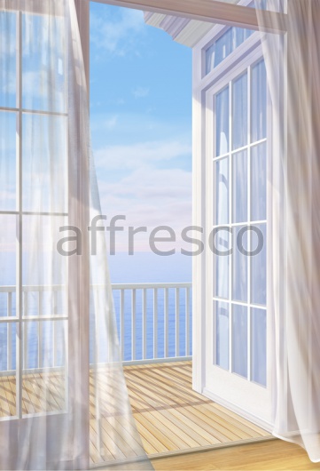 Балкон с видом на море, Фреска Affresco  6902 - фото (1)